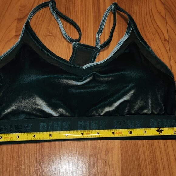 PINK ULTIMATE LIGHTLY-LINED VELVET SPORTS BRA Victorias Secret Teal Blue - Picture 7 of 7
